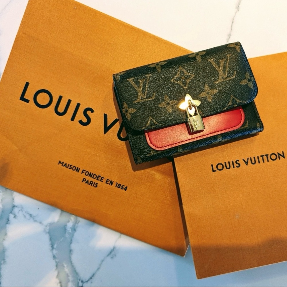 Louis Vuitton Monogram Wallet in Brown and Red